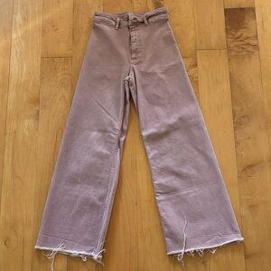 Zara Mauve Wide-Leg straight Jeans